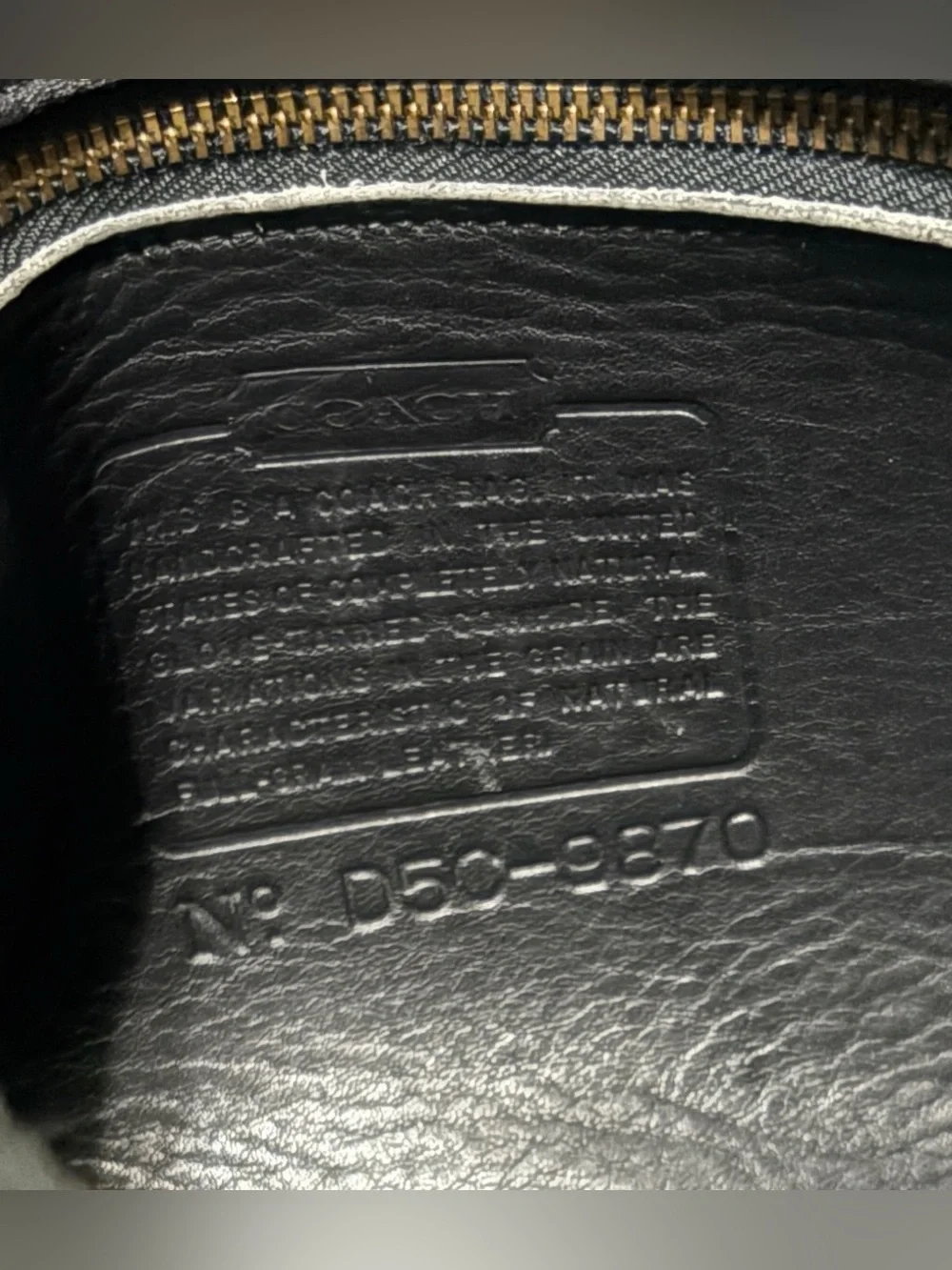 COACH Court Vintage Black Leather Shoulder Top Handle Crossbody Bag USA 9870